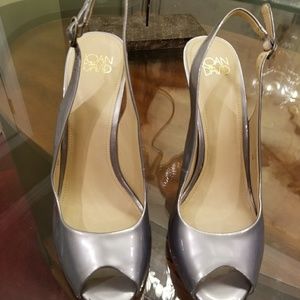 Joan&David Metallic Ice Blue Sling Back Heels